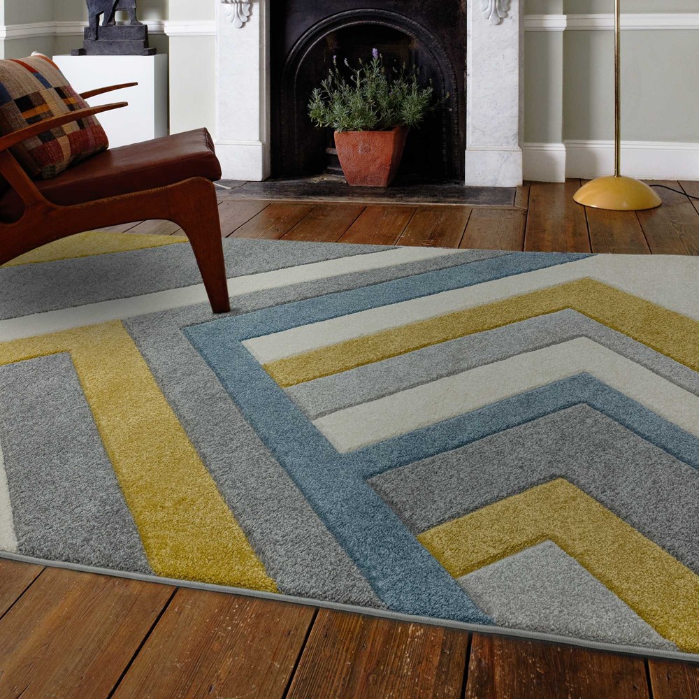 Sketch Linear Geometric Rugs in SK09 Grey Multi